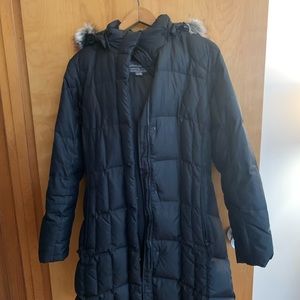 Down Eddie Bauer jacket removable hood/fur